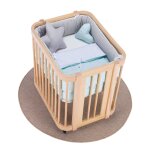 Berceau ovale en bois 55x70 cm avec matelas et textile vert - menthe Berceau ovale en bois 55x70 cm avec matelas et textile vert - menthe