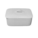Beurrier rectangle 12, 5x8, 3 cm blanc en porcelaine