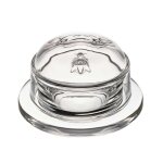 Beurrier rond en verre avec cloche