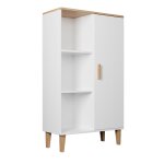 Bibliothque 1 porte 3 tagres panneaux bois blanc