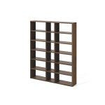 Bibliothque 18 niches effet bois fonc