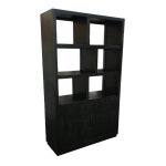 Bibliothque 2 portes l120cm, bois de manguier massif noir