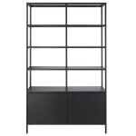 Biblioth�que 2 portes en m�tal noir l110
