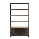 Biblioth�que 2 portes en m�tal et sapin l98