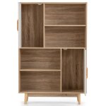 Bibliotheque 4 tagres ouvertes et 2 cabinets 80x24x119, 5cm