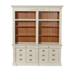 Biblioth�que 4 portes 2 tiroirs en pin blanche