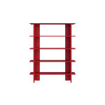 Bibliothque 5 niveaux en acier, rouge