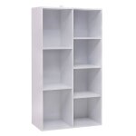 Bibliothque avec 7 tagres blanche 60 x 30 x 108 cm