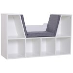 Biblioth�que banc 2 en 1 - 6 casiers coussins inclus