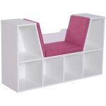 Biblioth�que banc 2 en 1 - 6 casiers coussins inclus