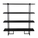 Bibliothèque en bois d'acacia et acier noir Bibliothèque en bois d'acacia et acier noir