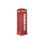 Bibliothque en bois cabine tlphonique portes en verre 3 tablettes