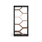 Biblioth�que en bois de manguier massif au design g�om�trique