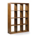 Bibliothque en bois marron 12 niches l 135 cm