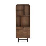 Biblioth�que en bois massif de manguier aux contours arrondis