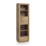 Bibliothque en bois de mindi beige 4 espaces et 3 tiroirs h 190 cm