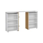 Biblioth�que effet bois 120x20h162 cm blanc