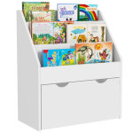Biblioth�que pour enfants 3 niveaux et tiroir blanc