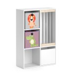 Bibliothque enfant blanche avec 2 botes pliantes, 72 x 107. 8cm