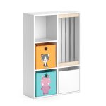 Bibliothque enfant blanche avec 2 botes pliantes, 72 x 107. 8cm