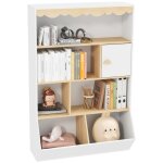 Bibliothque enfant meuble de rangement avec 4 tagres blanc