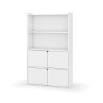 Bibliothèque étagère 4 portes bois massif blanc Bibliothèque étagère 4 portes bois massif blanc