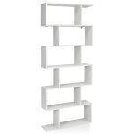 Biblioth�que �tag�re 6 niveaux en bois blanc 80 x 23 x 191 cm