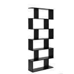 Biblioth�que �tag�re 6 niveaux en bois noir 80 x 23 x 191 cm