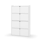 Bibliothèque étagère 8 portes bois massif blanc Bibliothèque étagère 8 portes bois massif blanc