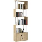 Biblioth�que �tag�res placard panneau de particules effet bois naturel