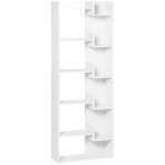 Bibliothèque étagère de rangement à 6 niveaux mdf blanc Bibliothèque étagère de rangement à 6 niveaux mdf blanc