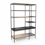 Biblioth�que en marbre et m�tal 161 x 109 cm noir