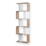 Biblioth�que multi - cases h180 cm - d�cor bois et blanc