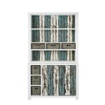 Bibliothque en pin recycl massif