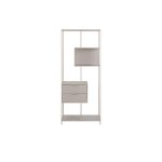 Bibliothque scandinave en mtal grge 2 tiroirs 4 tagres