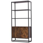 Biblioth�que style industriel 3 �tag�res + placard 2 portes