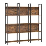 Biblioth�que sur 5 niveaux 24 x 128 x 154, 1 cm marron et noir