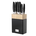 Bloc de 6 couteaux en acier noir -  nova