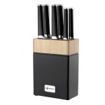 Bloc de 6 couteaux en acier noir -  sirius