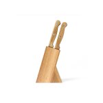Bloc de 6 couteaux  steak en bois beige