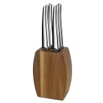 Bloc bois d'acacia 6 couteaux steak
