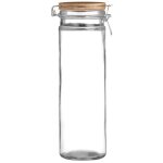Bocal de cuisine hermtique en verre couvercle en bambou 1, 9l