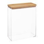 Bocal cuisine rectangulaire en plastique avec bouchon bambou - 4. 3l Bocal cuisine rectangulaire en plastique avec bouchon bambou - 4. 3l