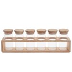 Bocaux  pices en verre et support en bois d'hva