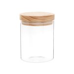 Bocal en verre couvercle en bois de pin h14 Bocal en verre couvercle en bois de pin h14