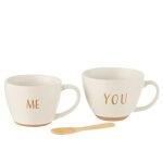 Boite de 2 tasses en cramique blanche 16. 4x12. 1x24 cm