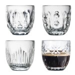 Boîte de 4 tasses à expresso troquet en verre transparent Boîte de 4 tasses à expresso troquet en verre transparent