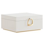 Boîte à bijoux 2 niveaux avec poignée 20, 5 x 24 x 11 cm, blanc Boîte à bijoux 2 niveaux avec poignée 20, 5 x 24 x 11 cm, blanc
