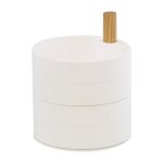 Bote  bijoux avec 4 niveaux tournants - l10 cm - blanc