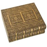 Bote  bijoux articule en mtal dor 23x19x9cm